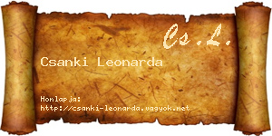 Csanki Leonarda névjegykártya
